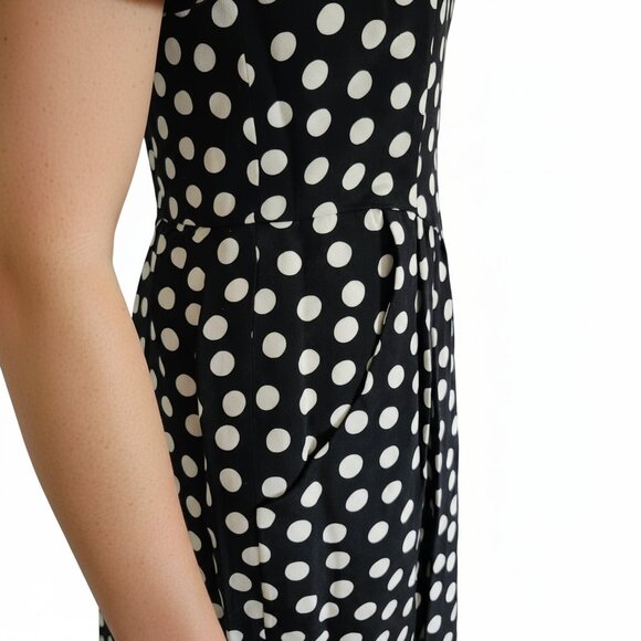 Escada by Margaretha Ley Dress Polka Dot Silk Sequins V-Neckline Womens Size 34 - Picture 7 of 11